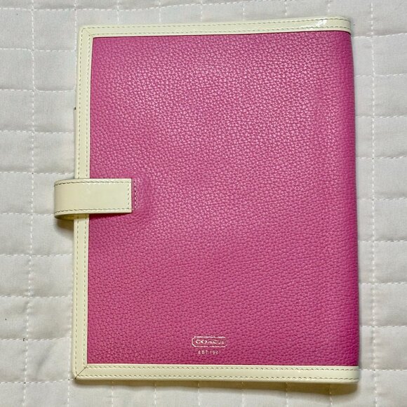 COACH Vintage Leather Planner Notepad Holder with Pen 2005 Fuchsia Pink 1217 Y2K - Picture 2 of 11